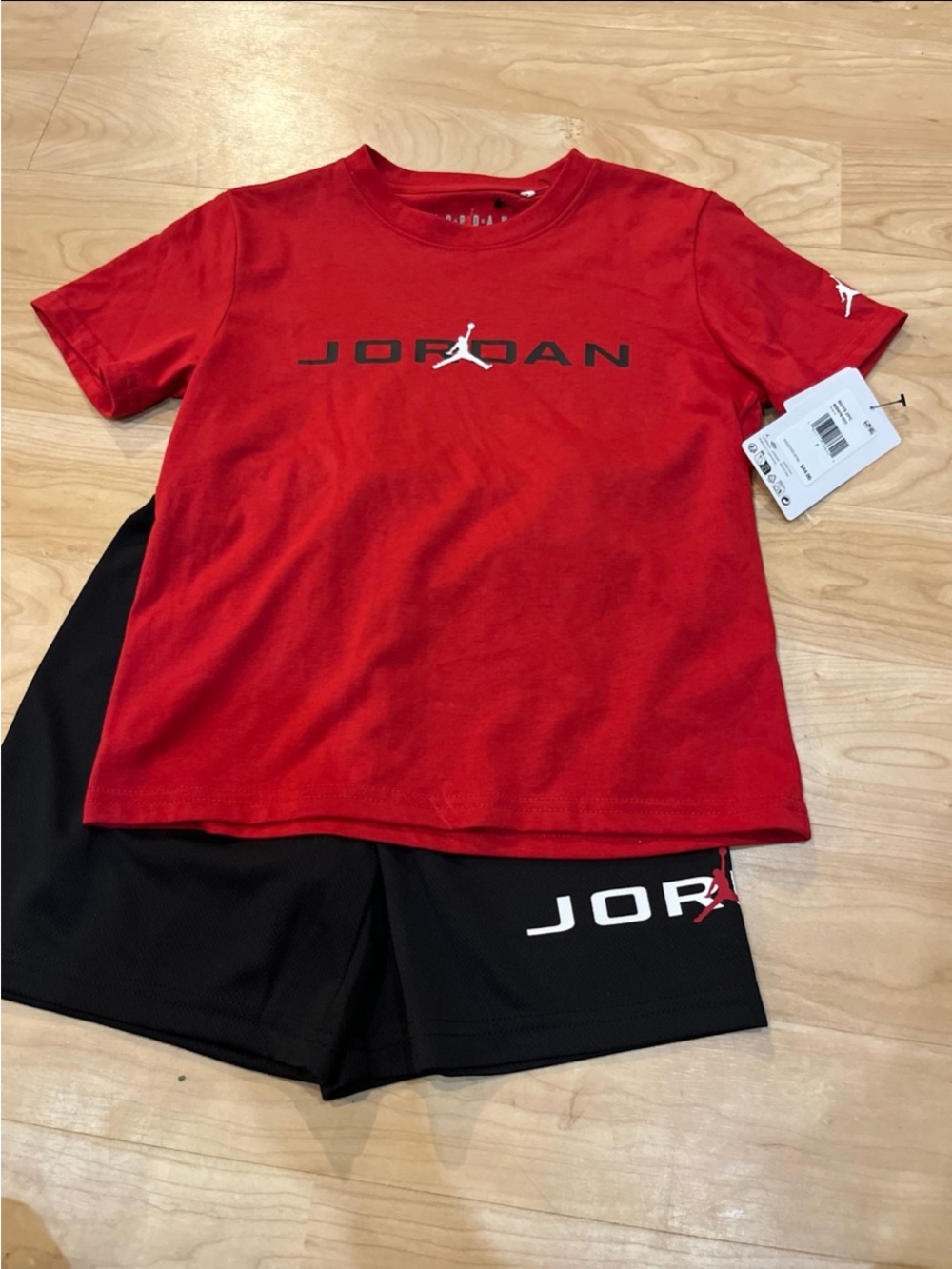 Jordan Red and Black Kids Matching Set